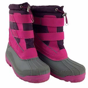LANDS END Girls Snow Boots Pink Youth Size 7